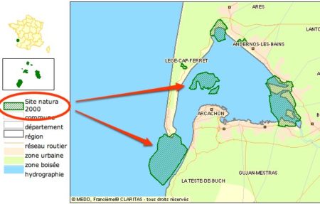 Emprise Natura 2000 sur le Bassin d'Arcachon