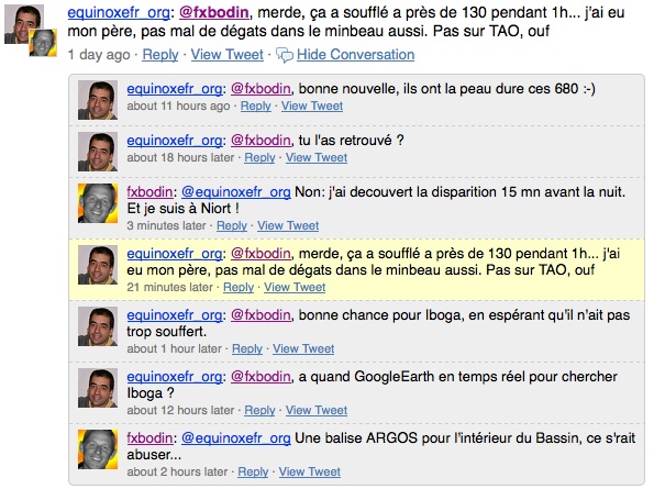 Conversation sur Twitter