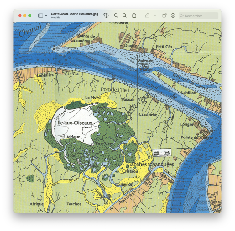 Extrait de la carte de JM Bouchet