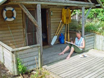 Béatrice Rigenbach à sa cabane