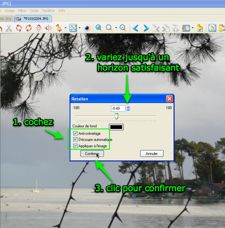 Rotation et recadrage