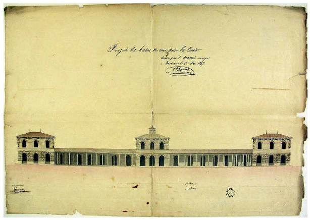 Projet d'établissements de bains de mer allée de la Chapelle à Arcachon 1827